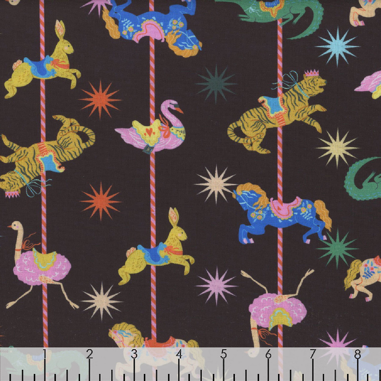 Dear Stella Fabrics Ticket to Ride Faye Guanipa Carbon